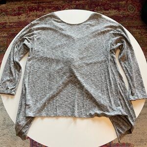 Gibson Heather Gray Knot Ribbed Tunic Top